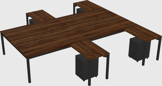 Shared l-shaped desk