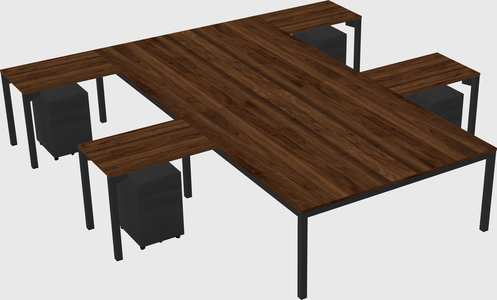 Shared l-shaped desk