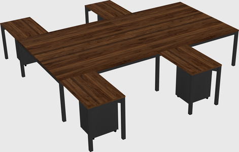 Shared l-shaped desk