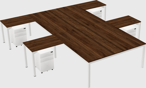 Shared l-shaped desk