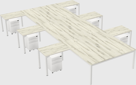 Shared l-shaped desk