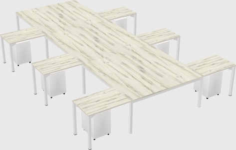 Shared l-shaped desk