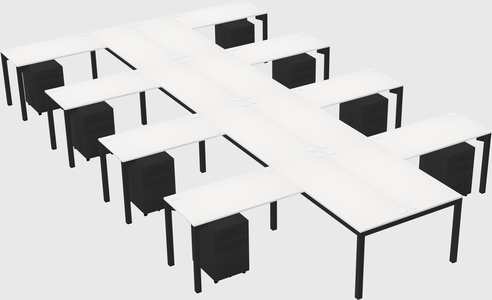 Shared l-shaped desk