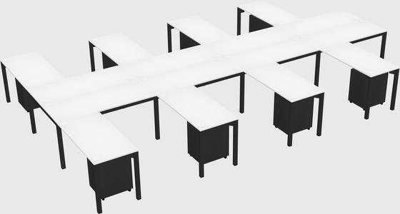 Shared l-shaped desk