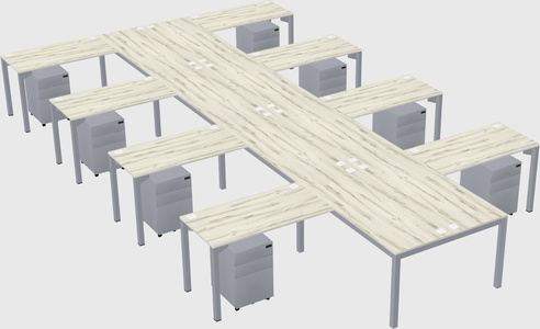 Shared l-shaped desk