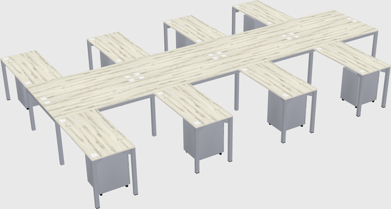 Shared l-shaped desk