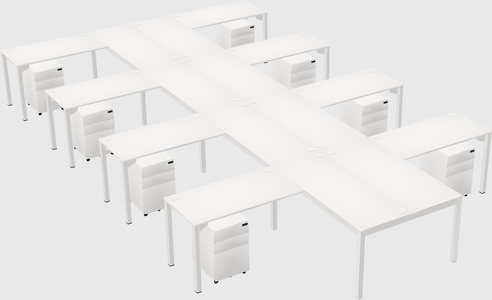 Shared l-shaped desk