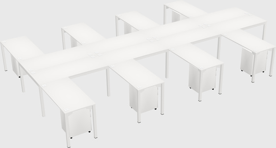 Shared l-shaped desk