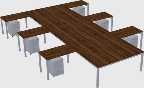 Shared l-shaped desk