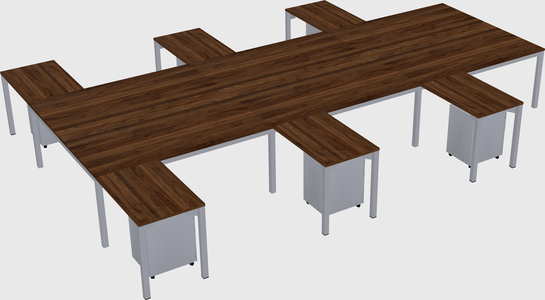 Shared l-shaped desk