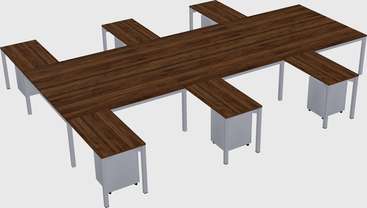 Shared l-shaped desk