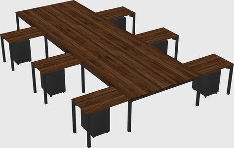 Shared l-shaped desk