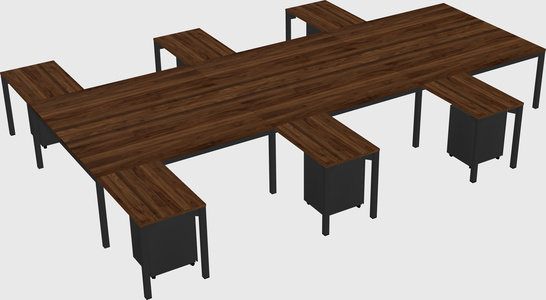 Shared l-shaped desk