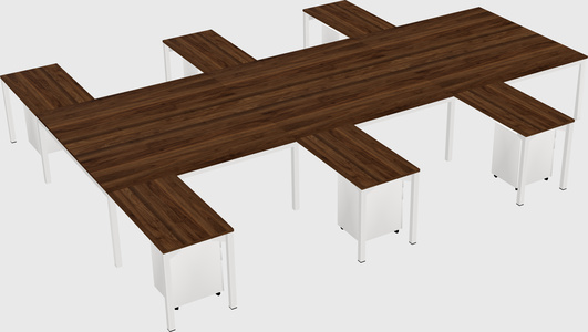 Shared l-shaped desk
