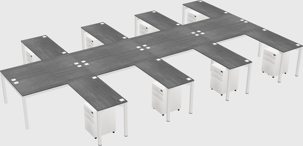 Shared l-shaped desk