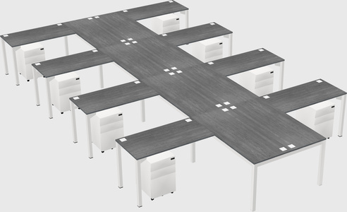 Shared l-shaped desk