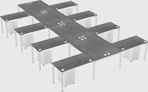 Shared l-shaped desk