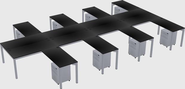 Shared L-shaped Desk
