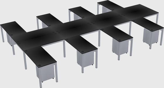 Shared l-shaped desk