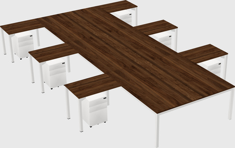 Shared l-shaped desk
