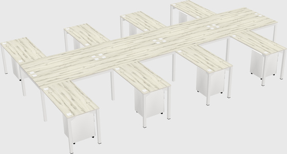 Shared l-shaped desk