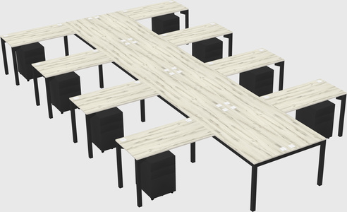 Shared l-shaped desk