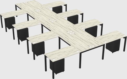 Shared l-shaped desk