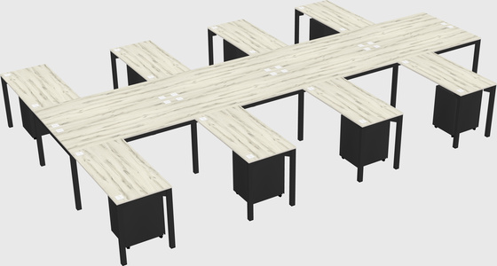 Shared l-shaped desk
