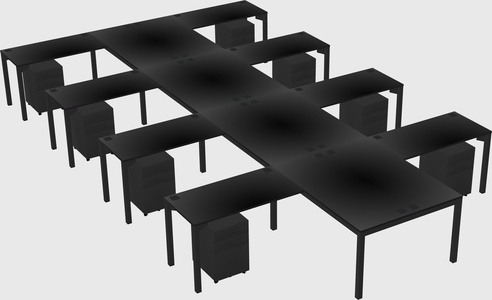 Shared l-shaped desk