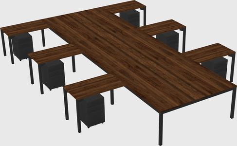 Shared l-shaped desk