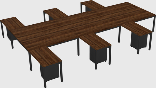 Shared l-shaped desk
