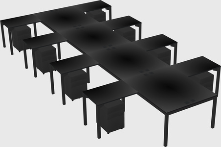 Shared l-shaped desk