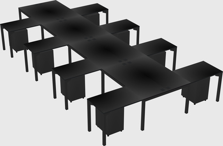 Shared l-shaped desk