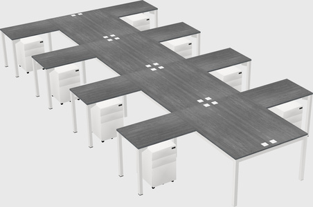 Shared l-shaped desk