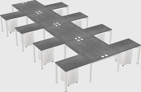 Shared l-shaped desk