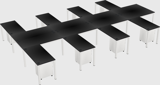 Shared l-shaped desk