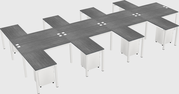 Shared l-shaped desk