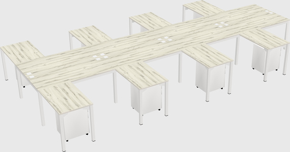 Shared l-shaped desk