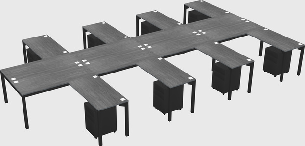 Shared l-shaped desk