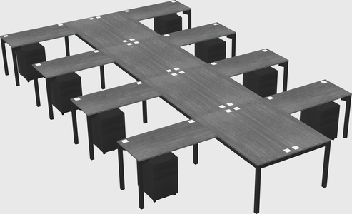 Shared l-shaped desk