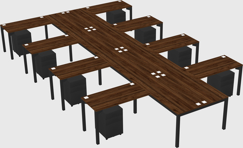 Shared l-shaped desk