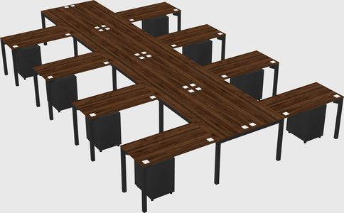Shared l-shaped desk