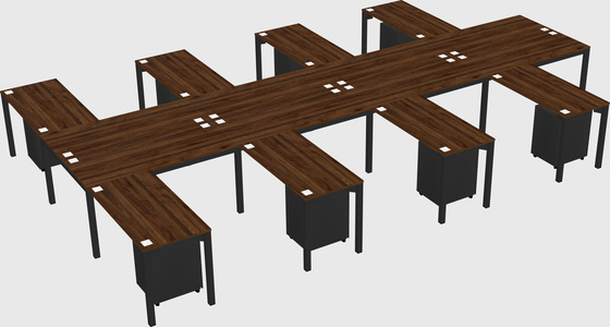 Shared l-shaped desk