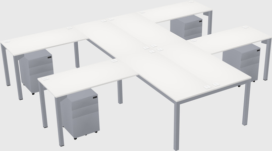 Shared l-shaped desk