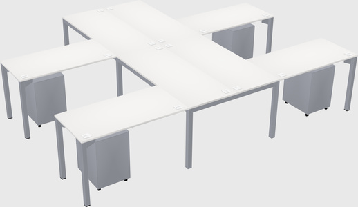 Shared l-shaped desk