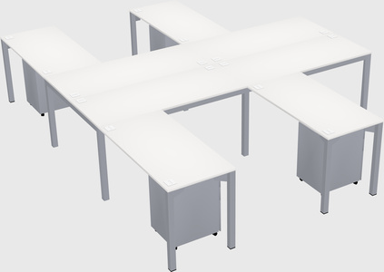Shared l-shaped desk