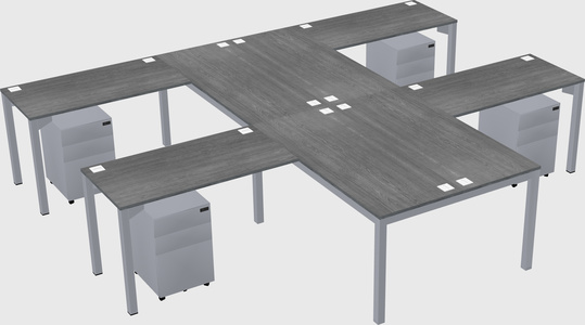 Shared l-shaped desk