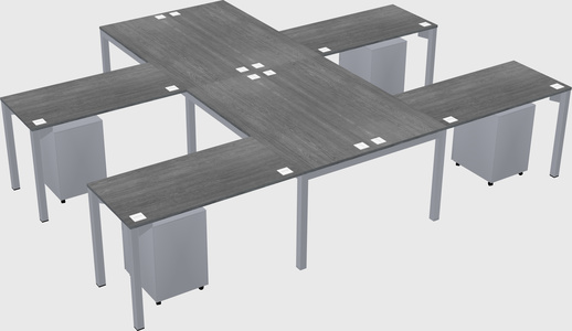 Shared l-shaped desk