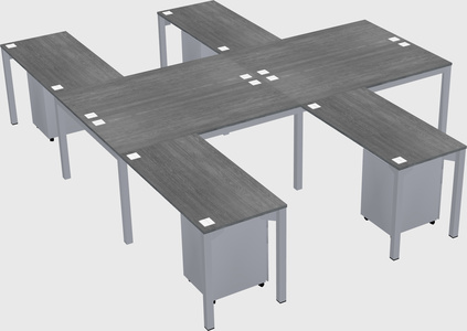 Shared l-shaped desk