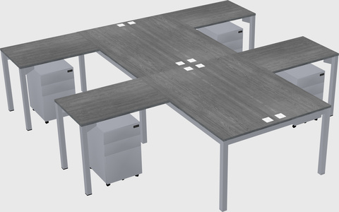 Shared l-shaped desk